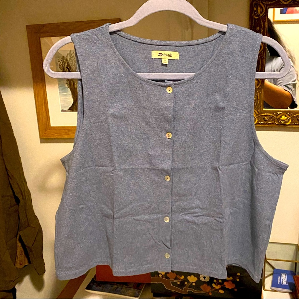 Madewell button up tank top